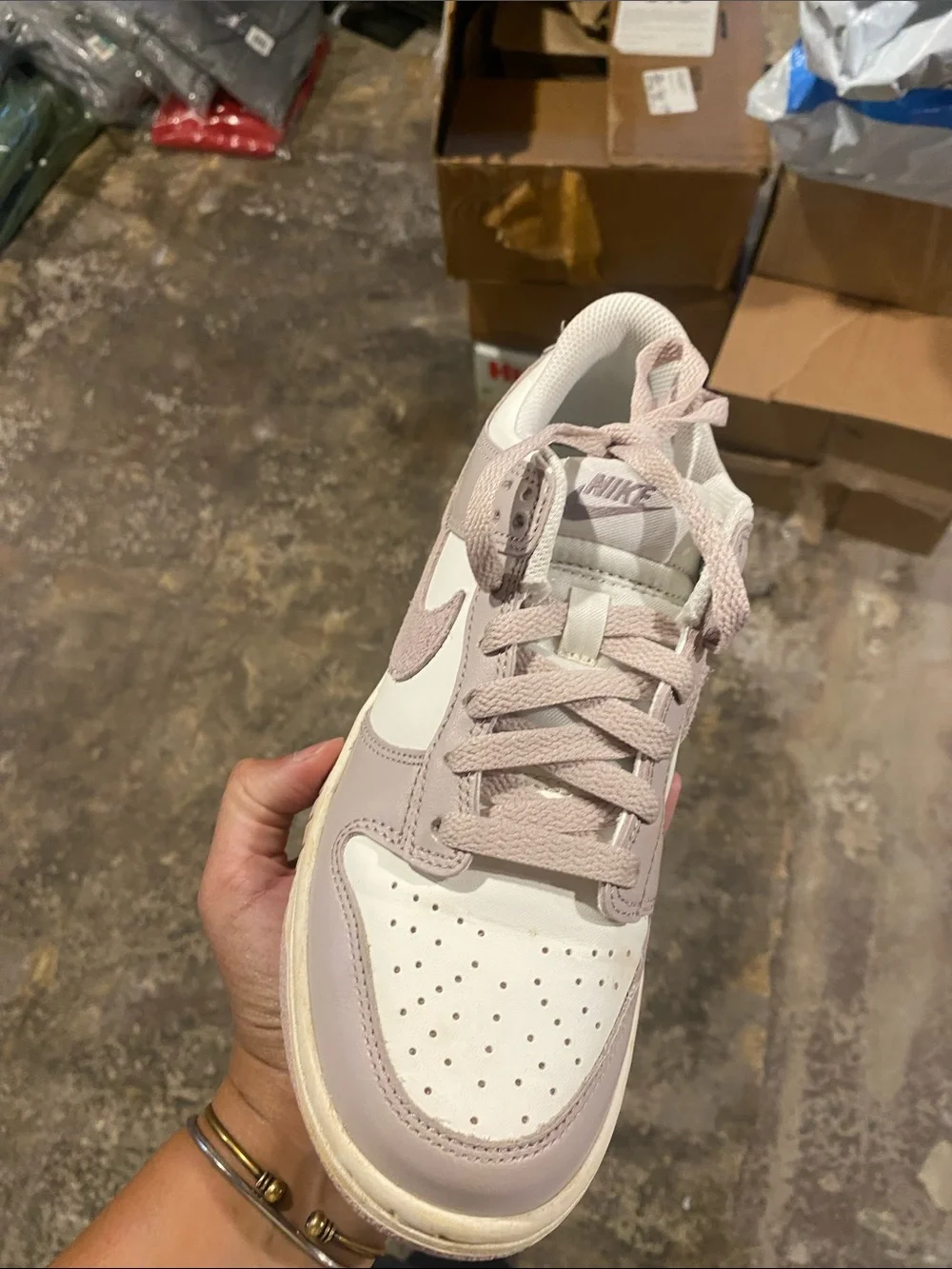 Nike Dunk Low Youth Sneakers in Lavender and White
